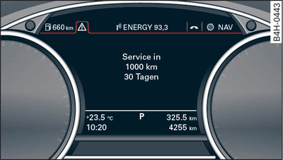 Instrumentenpaneel: Service-intervalindicatie